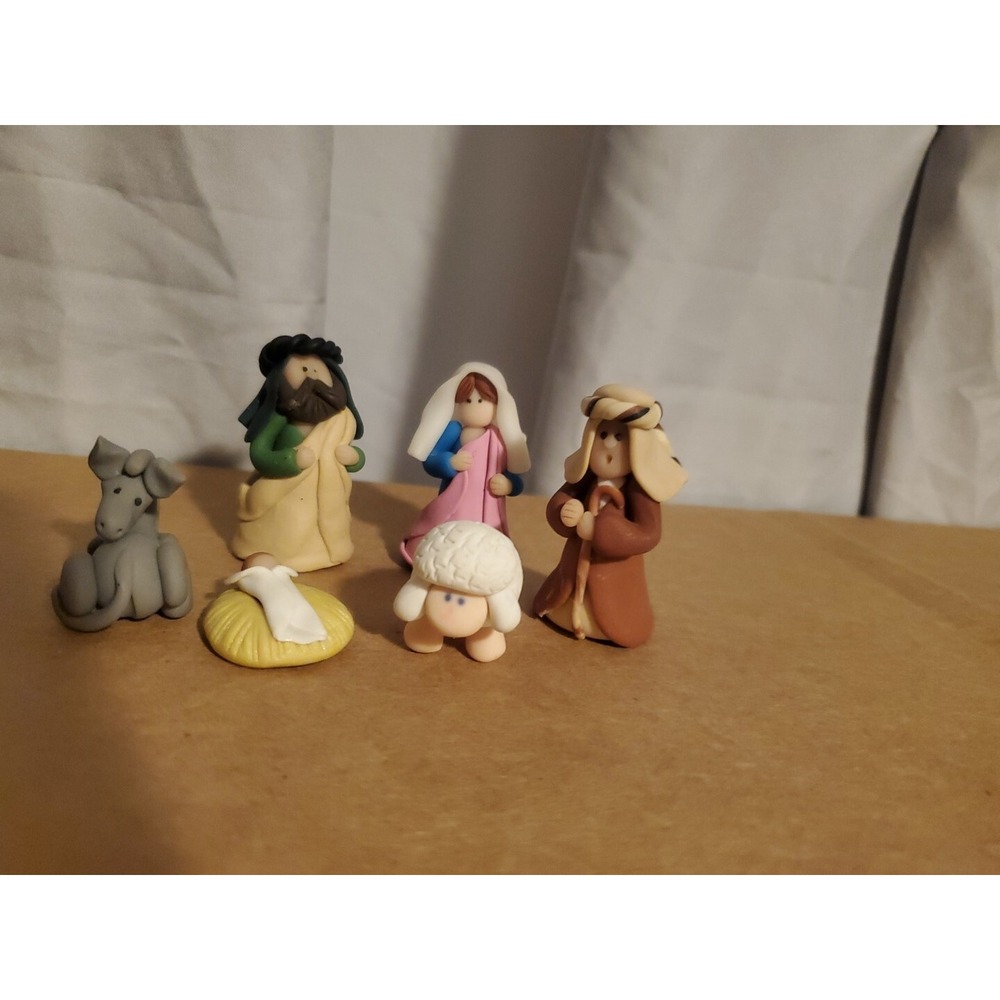 Nativity Set - Handcrafted Polymer Clay - 6 piece set